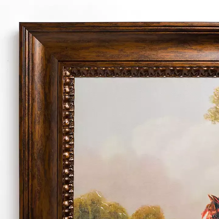 Horse and Dog Vintage Framed Art Print