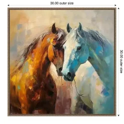 Horse Couple Framed Canvas Art Print