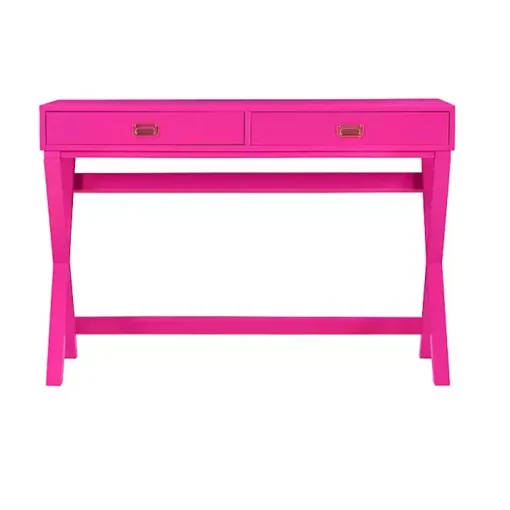 Hot Pink Wood 2-Drawer Peggy Desk