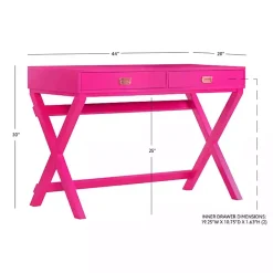 Hot Pink Wood 2-Drawer Peggy Desk