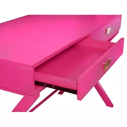 Hot Pink Wood 2-Drawer Peggy Desk