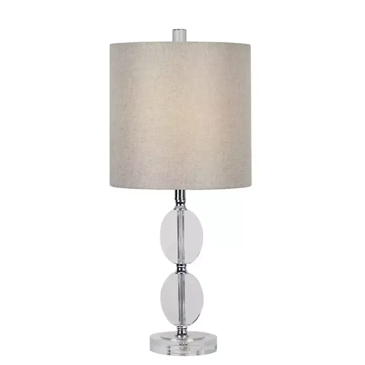 Hourglass Crystal and Silver Metal Table Lamp