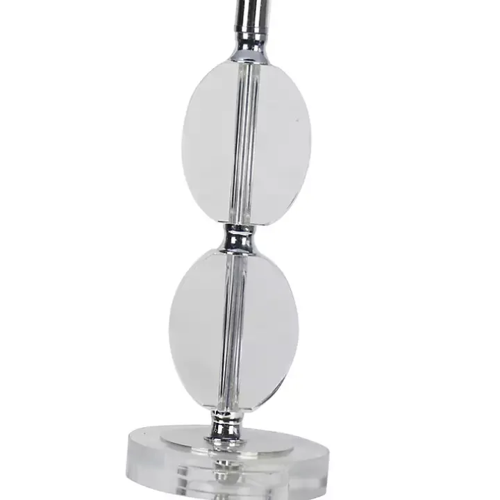 Hourglass Crystal and Silver Metal Table Lamp