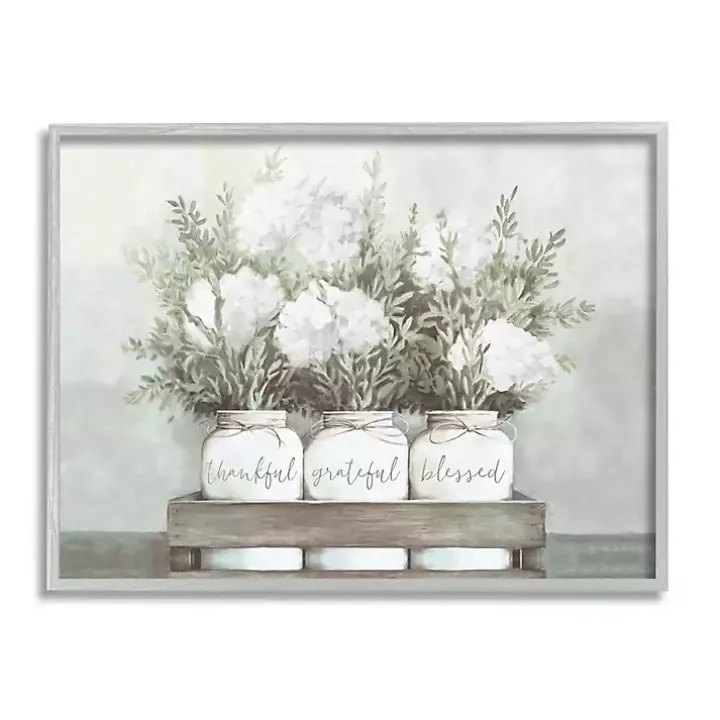 Hydrangea Bouquets Framed Wood Wall Plaque