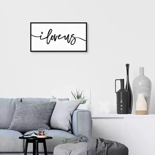 I Love Us Framed Canvas Art Print, 25x13 in.