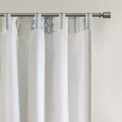 Imani Blue Chenille Stripe Curtain Panel, 95 in.