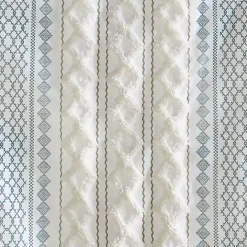 Imani Blue Chenille Stripe Curtain Panel, 95 in.