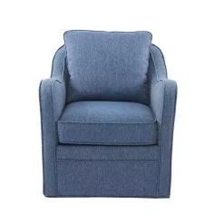 Indigo Swivel Upholstered Wide Seat Accent Chair