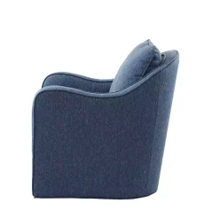 Indigo Swivel Upholstered Wide Seat Accent Chair