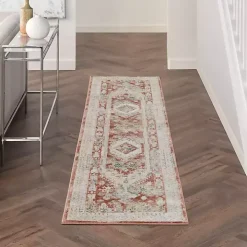 Irsia Rust Traditional Serged Runner, 2x8