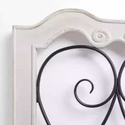 Isabel White Wood and Metal Wall Plaque