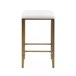 Ivory and Gold Backless Counter Stool