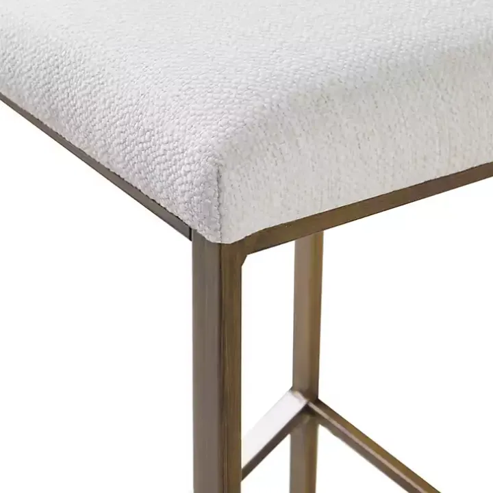 Ivory and Gold Backless Counter Stool