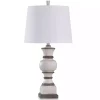 Ivory and Gray Wood Grain Table Lamp