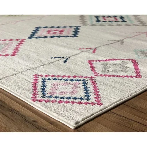 Ivory and Multicolor Aztec Area Rug, 8x10