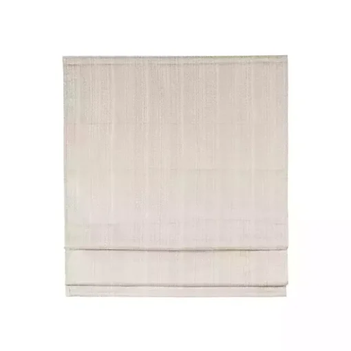 Ivory Basketweave Cordless Roman Shade, 27 in.