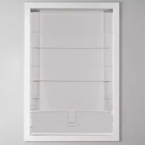 Ivory Basketweave Cordless Roman Shade, 27 in.