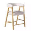 Ivory Boucle Curved Back Ezra Counter Stool