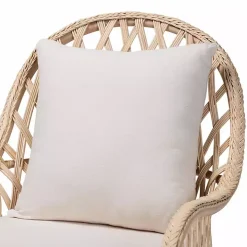 Ivory Braided Rattan Accent Chair