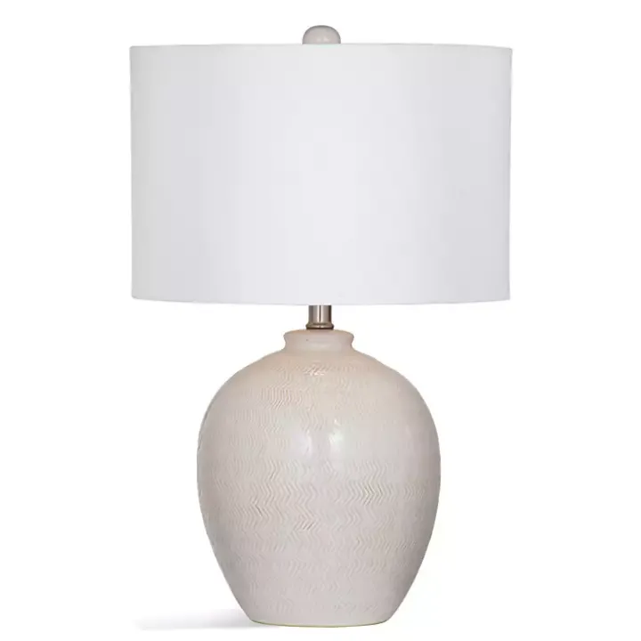 Ivory Chevron Ceramic Table Lamp