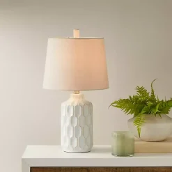 Ivory Contour Ceramic Table Lamp