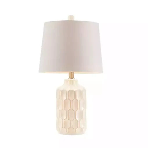 Ivory Contour Ceramic Table Lamp