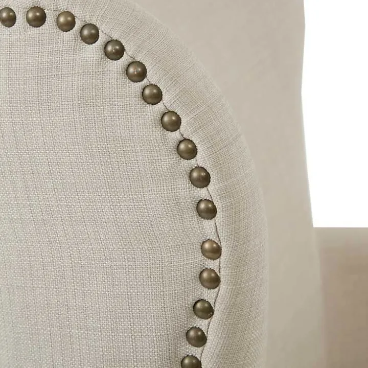 Ivory Curved Wingback Accent Chair