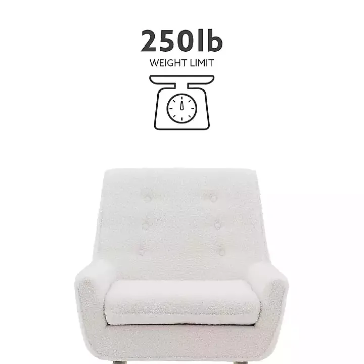 Ivory Faux Sherpa Tufted Accent Chair