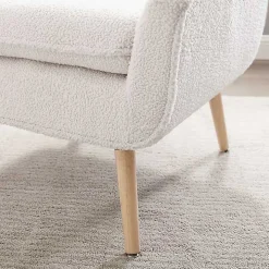 Ivory Faux Sherpa Tufted Accent Chair