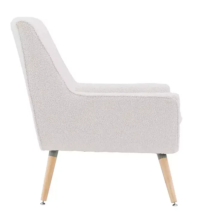 Ivory Faux Sherpa Tufted Accent Chair