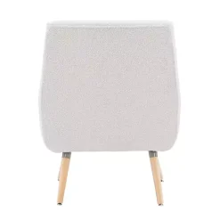 Ivory Faux Sherpa Tufted Accent Chair