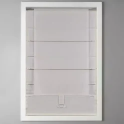 Ivory Faux Silk Room Darkening Roman Shade, 33 in.