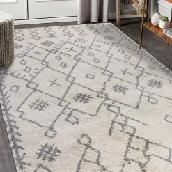Ivory Geometric Area Rug, 8x10