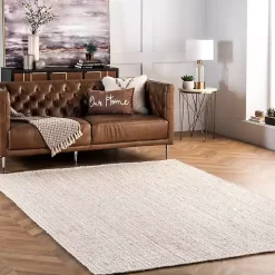 Ivory Hand Woven Rigo Jute Area Rug, 9x12