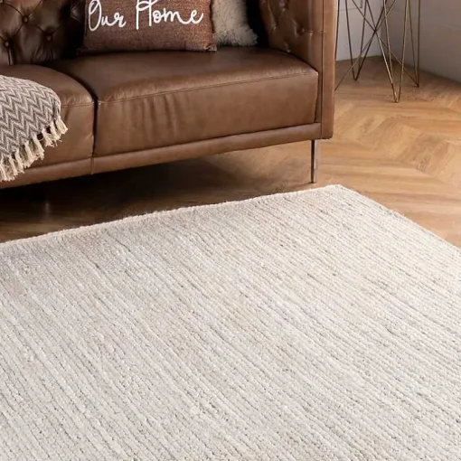 Ivory Hand Woven Rigo Jute Area Rug, 9x12