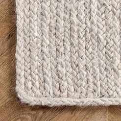 Ivory Hand Woven Rigo Jute Area Rug, 9x12