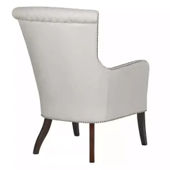 Ivory Lanea Quilted Accent Chair with Silver Studs