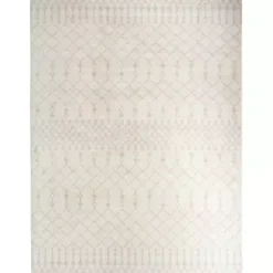 Ivory Moroccan Washable Area Rug, 5x7