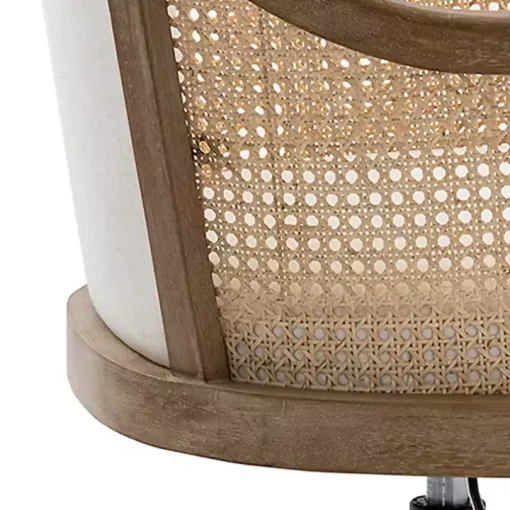Ivory Rattan Swivel Office Chair