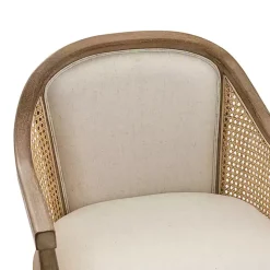 Ivory Rattan Swivel Office Chair