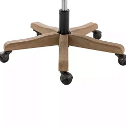 Ivory Rattan Swivel Office Chair