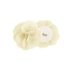 Ivory Rosette Tab Top Curtain Panel, 84 in.