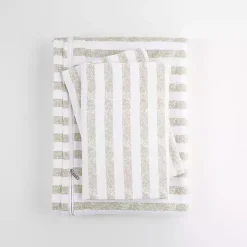 Ivory Rugged Stripes Puffed 3-pc. Queen Duvet Set