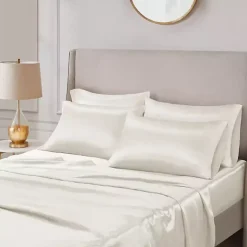 Ivory Satin 6-pc. King Sheet Set