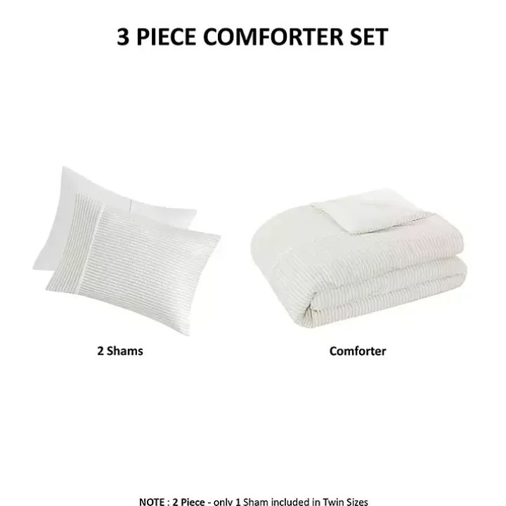 Ivory Seersucker 3-pc. Full/Queen Comforter Set