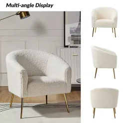 Ivory Sherpa Venice Accent Chair