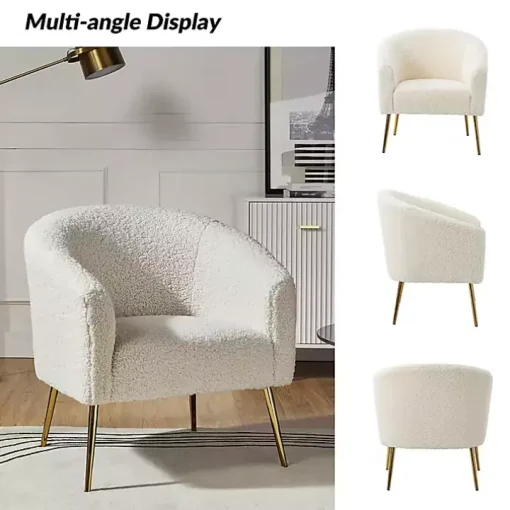 Ivory Sherpa Venice Accent Chair