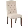 Ivory Upholstered Nailhead Trim Dining Chair