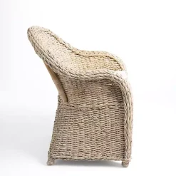 Ivory Woven Rattan Dining Chair