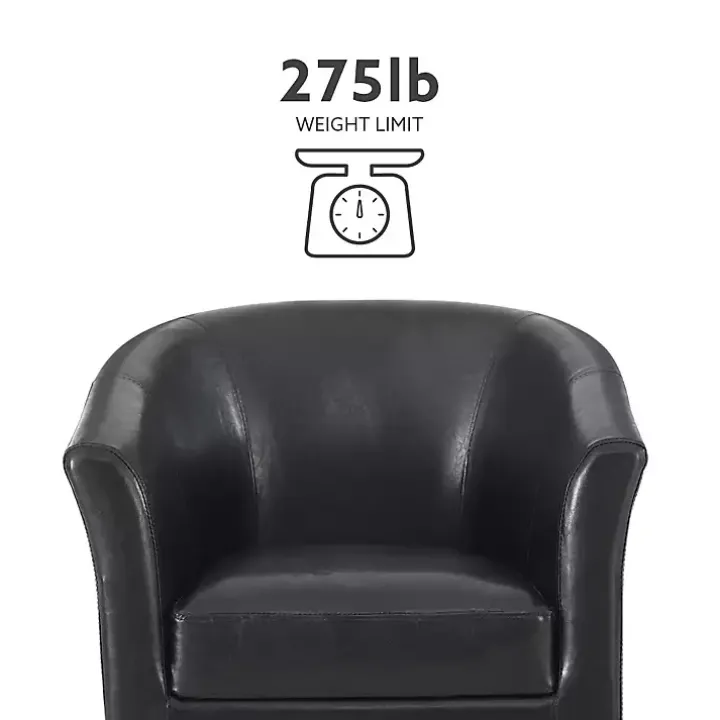 Jack Barrel Back Black Club Chair